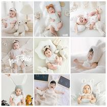 ins home photo props solid color pure plush toys photo studio supplies 100 days old full month baby