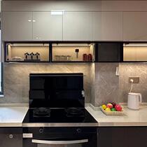 Customized extremely narrow wine cabinet glass door with flip-up door cabinet tempered glass door bookcase custom-made dining side cabinet door