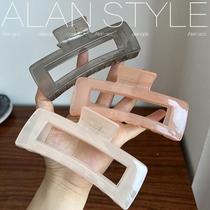 Korean style headgear shark clip hollow square large hairpin hair clip womens hair twister jelly color extra large