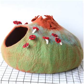 Nepalese style felt cat house, new cat favorite, wool felt cat house, home decoration pet toy