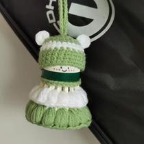 Badminton pendant custom woven diy material package finished puff flower handmade wool keychain couple gift