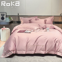 100S Xinjiang long suede cotton high-end four pieces of embroidery light and luxurious full cotton quilts of pure cotton bed linen approb. bedding