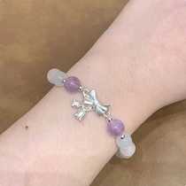 The fugitive princess bow the joy of two lives cats eye bracelet girls lavender amethyst bracelet best friends hand jewelry