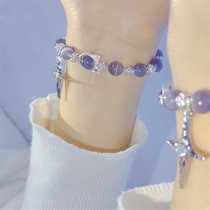 Original design Millennium Hot Girl y2k Purple Cats Eye Crystal Bracelet Womens Sweet and Cool Bestie Bracelet Women