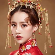 Bridal headdress Chinese phoenix crown wedding ancient costume hair accessories set 2018 new Xiuhe kimono dragon and phoenix gown accessories