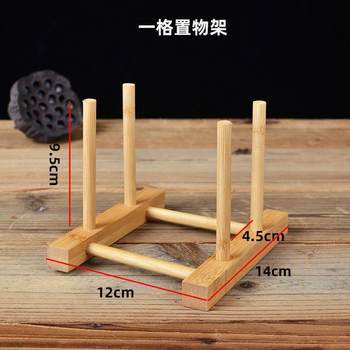Bamboo cup holder glass cup storage rack tea set wooden upside down drainage cup holder dustproof tea cup creative storage rack