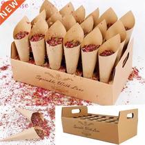 Staraise Kraft Paper Wedding Tray Confetti Cone Stand Box Tr