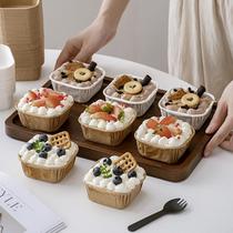 Square cupcake paper tomato cup disposable high temperature resistant muffin cup square oven special