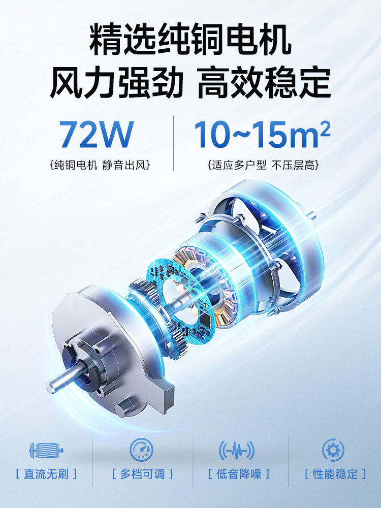 Hp Lighting Invisible Fan Light 2025 New Model Ceiling Fan Light for Home Living Room Dining Room Bedroom Electric Fan Chandelier