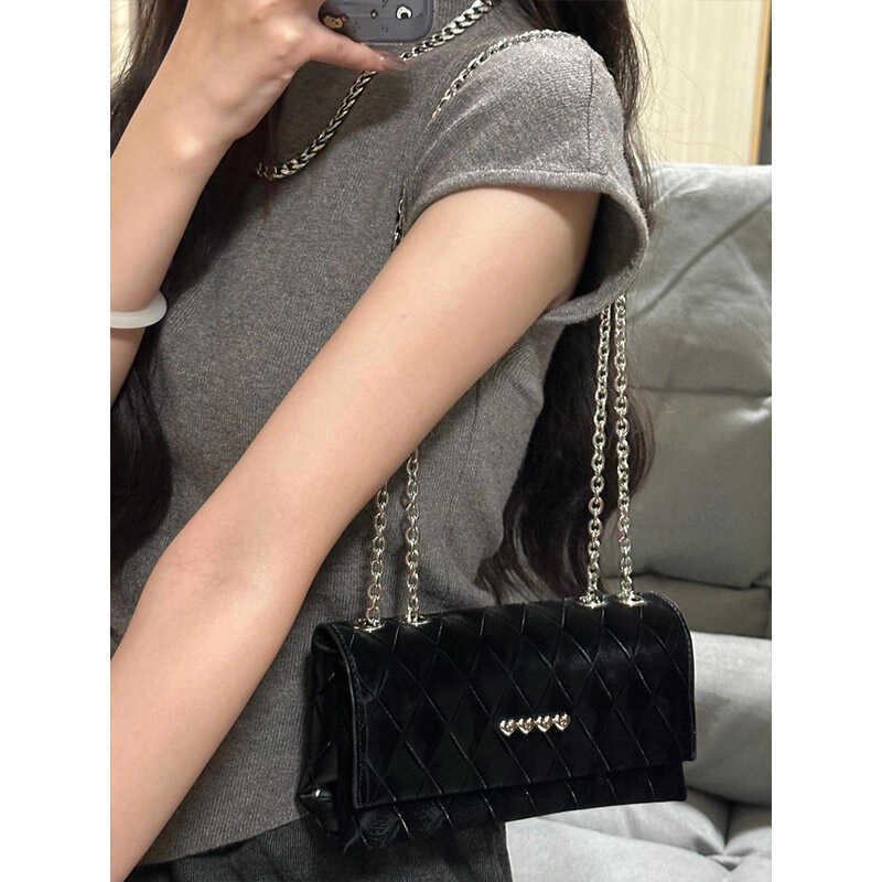 Niche Principle Quilted Chain Small Square Bag 2024 New Fashion Niche High-Quality Texture Single Shoulder Crossbody Bag for Women