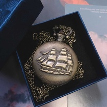 Pocket watch retro flip cover nostalgic pendant mens photo student girl childrens necklace gift vintage quartz watch