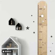Nordic style spliced ​​wooden board height ruler childrens room decoration stars wooden growth hanging ruler photography props wall stickers