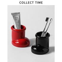 Collection Time Bathroom Light Luxury Toothbrush Rack Rack Couple Mouthwash Cup Household Toothbrush Toothpaste Storage