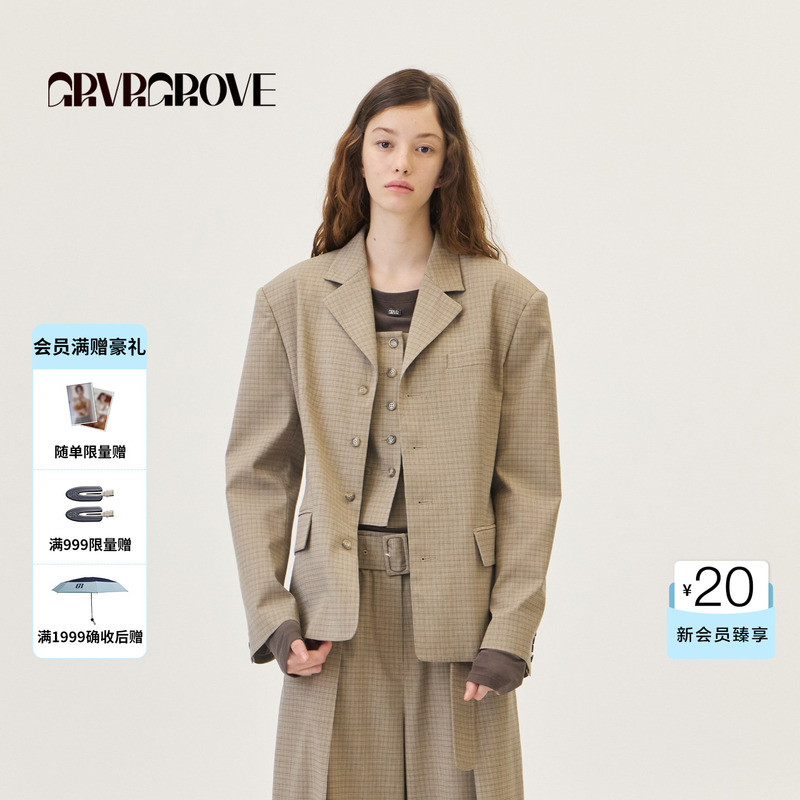 Grove Official Flagship Store 2026Ps Spring New Suit Jacket Korean Style Casual Silhouette Gp26Jkc60 Grove Official Flagship Store 2026Ps Spring New Suit Jacket Korean Style Casual Silhouette Gp26Jkc60