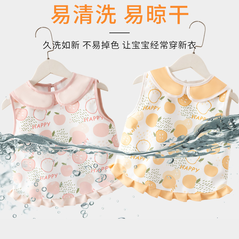 Children's smock, baby eating bib, vest-style waterproof protective clothing for men and women, anti-dirty apron, baby eating bib, reverse dressing