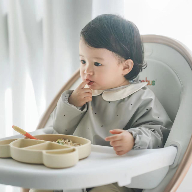 Korean baby waterproof smock long-sleeved children's infant bib bib eating full body bib spring and autumn reverse dressing