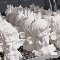 Plaster doll coloring white embryo with handbag explosive plaster coloring piggy bank childrens coloring toy