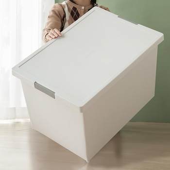 Clothing storage box white large capacity household clothing toys sorting storage box large plastic box transparent