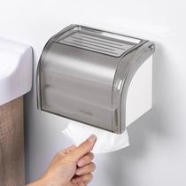 Bathroom tissue box roll paper box toilet tissue box paper box toilet paper holder no punching bathroom waterproof storage rack