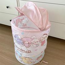 kt dirty clothes basket toys snacks sundries bathroom foldable fabric storage basket good-looking dormitory goodies