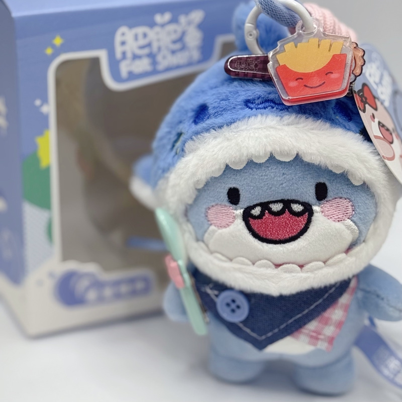 Feifeisha Officially Licensed French Fries Pie Head Plush Toy Keychain Cute Shark Plush Doll Pendant·Official