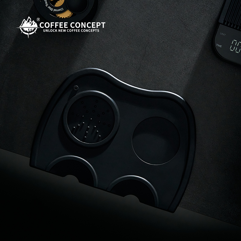 Coffee Concept Coffee Mat Coffee Bar Press Powder Mat Silicone Corner Espresso Machine Press Powder Seat Non-Slip Mat Storage