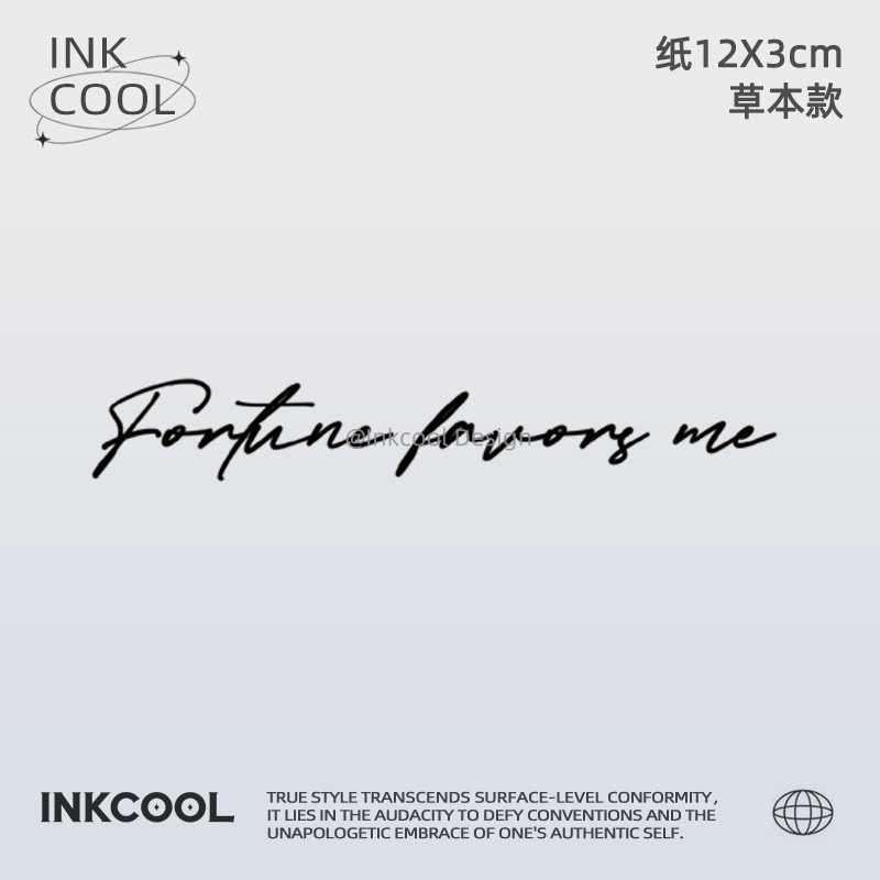 Inkcool สติกเกอร์สักลายสมุนไพรภาษาอังกฤษ “เทพเจ้าแห่งความโชคดีอวยพรให้ข้าพเจ้า” กันน้ำ ติดทนนาน ให้ความรู้สึกหรูหรา สำหรับทั้งผู้ชายและผู้หญิง บริเวณแขนและขา