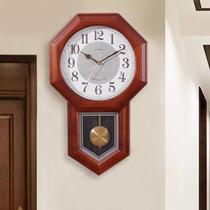 Jin Zhongbao old-fashioned home wall clock timekeeping solid wood wall watch Chinese retro living room silent wall-mounted quartz clock