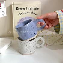 (Anniversary feedback) Korean niche ins hand-splashed ink deformation mug coffee cup milk cup breakfast cup
