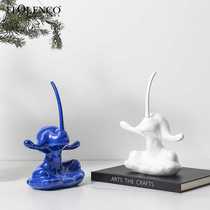Modern Nordic home creative cartoon animal proboscis ornaments model room childrens room cute and interesting soft decorations