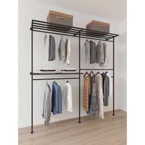 L-shaped corner wall wardrobe wall-mounted metal clothes hanger bedroom home clothes rack cloakroom homemade