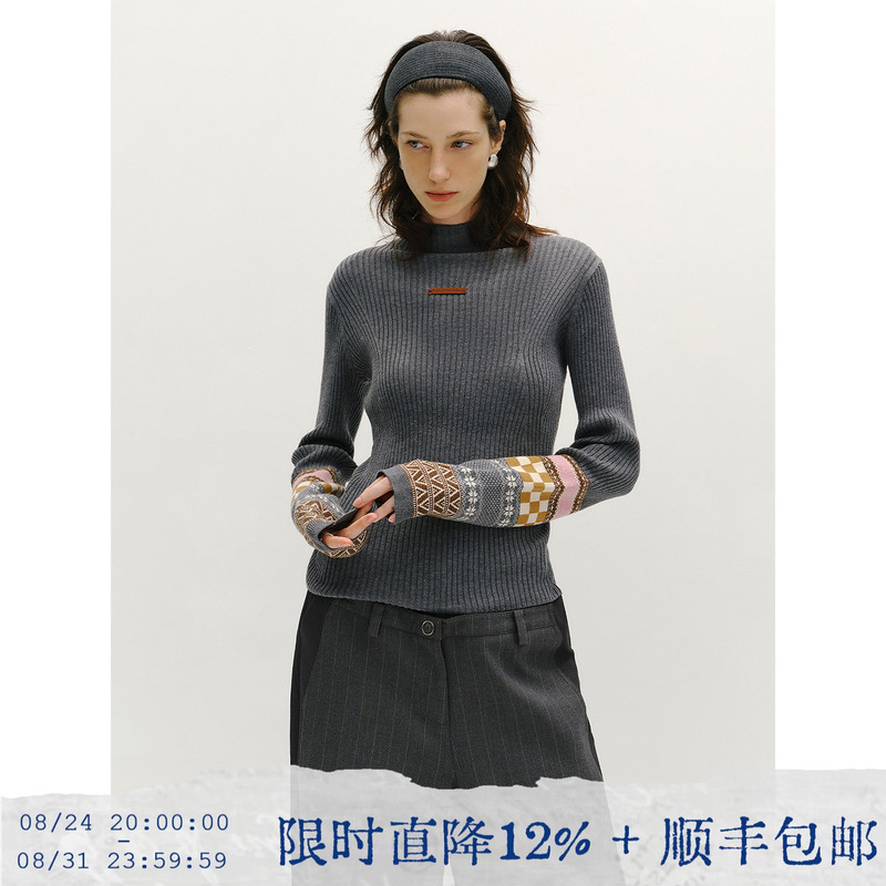 Tearocean * Fair Isle Color-Blocked Wool Warm Knit Base Layer Sweater for Women, Slim Fit Quality Sweater for Winter Tearocean * Fair Isle Color-Blocked Wool Warm Knit Base Layer Sweater for Women, Slim Fit Quality Sweater for Winter