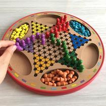 Flying chess large checkers backgammon two-in-one wooden desktop chess parent-child games childrens educational toys gifts