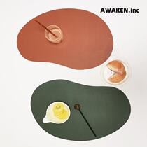 Nordic style placemats high-end waterproof and oil-proof table mats special-shaped Western placemats leather modern simple pu anti-scalding mats
