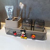 Light luxury toothbrush rack wash cup set bathroom sink countertop mouthwash and brushing cup tooth tub storage rack