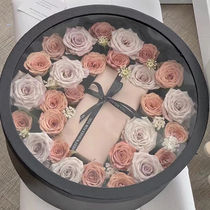 Round transparent fruit flower box rose flower bouquet packaging box birthday gift gift box wedding souvenir empty box