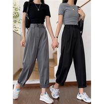 Fat Sister Casual Suit Pants Womens Drapey 2023 New Large Size High Waist Loose Slim Straight Wide Leg Pants