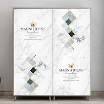Nordic simple bedroom moisture-proof wardrobe stickers renovation self-adhesive wallpaper color changing film wardrobe cabinet sliding door stickers