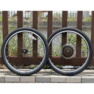 Dahon dahon hat060 original wheel set d6 original inner and outer tires dahon 20-inch 6-speed original wheel set kbc061