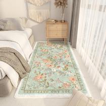 Fresh and simple floral long bedside carpet living room bedroom thickened sofa foot pad in front of bed bay window floor mat light