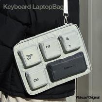Computer keyboard and computer bag original design niche personality trendy soft computer bag 14-inch tablet 16-inch pen