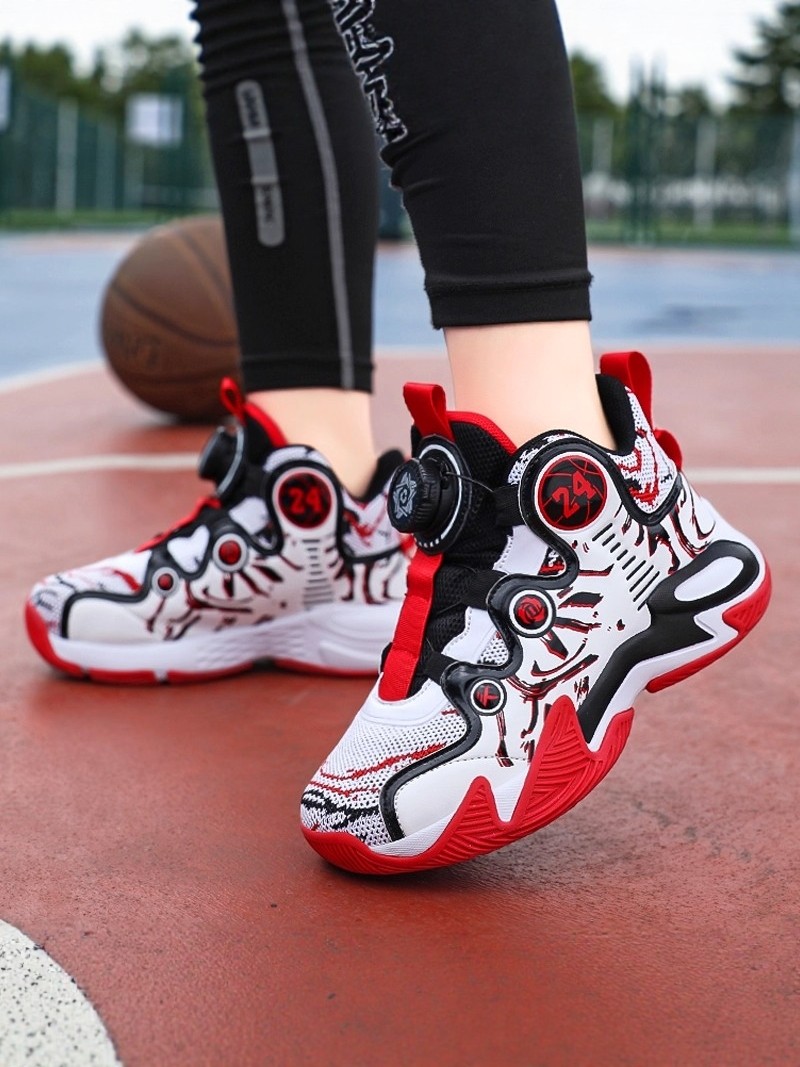 Children's Basketball Shoes for Boys 2026 New Winter Sports Shoes for Older Kids, Boys' Non-Slip Fleece-Lined Warm Cotton Shoes