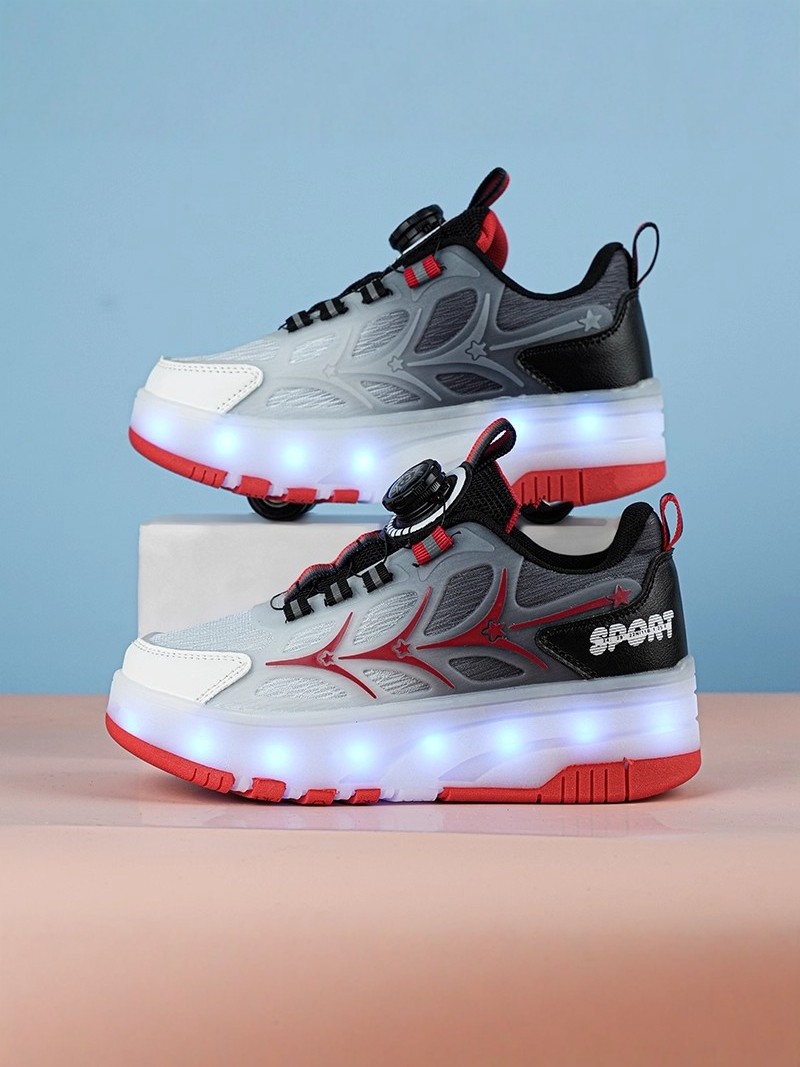 Boys' Four-Wheel Retractable Roller Shoes 2026 New Winter Children's Roller Skates Student Skating Roller Shoes for Boys