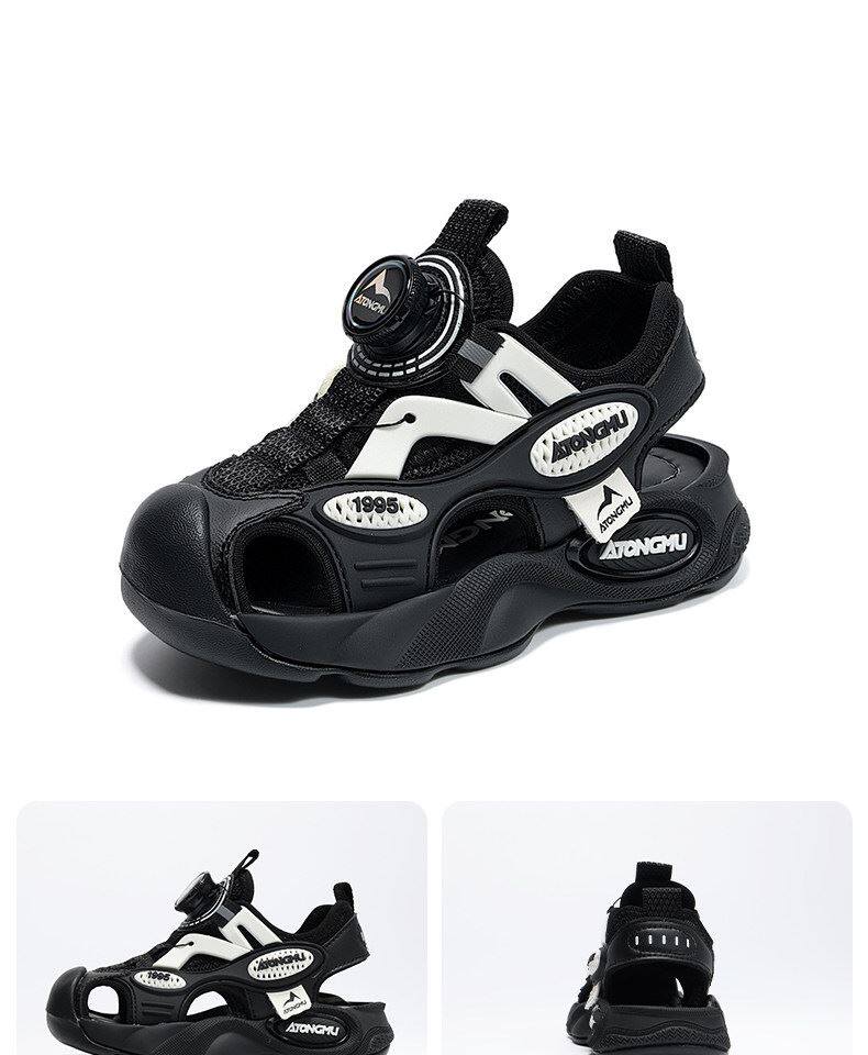 Children's Sandals for Boys 2026 Summer New Style Boys' Soft-Soled Non-Slip Wading Beach Shoes for Older Kidsren with Mesh Surface Sandals — 34