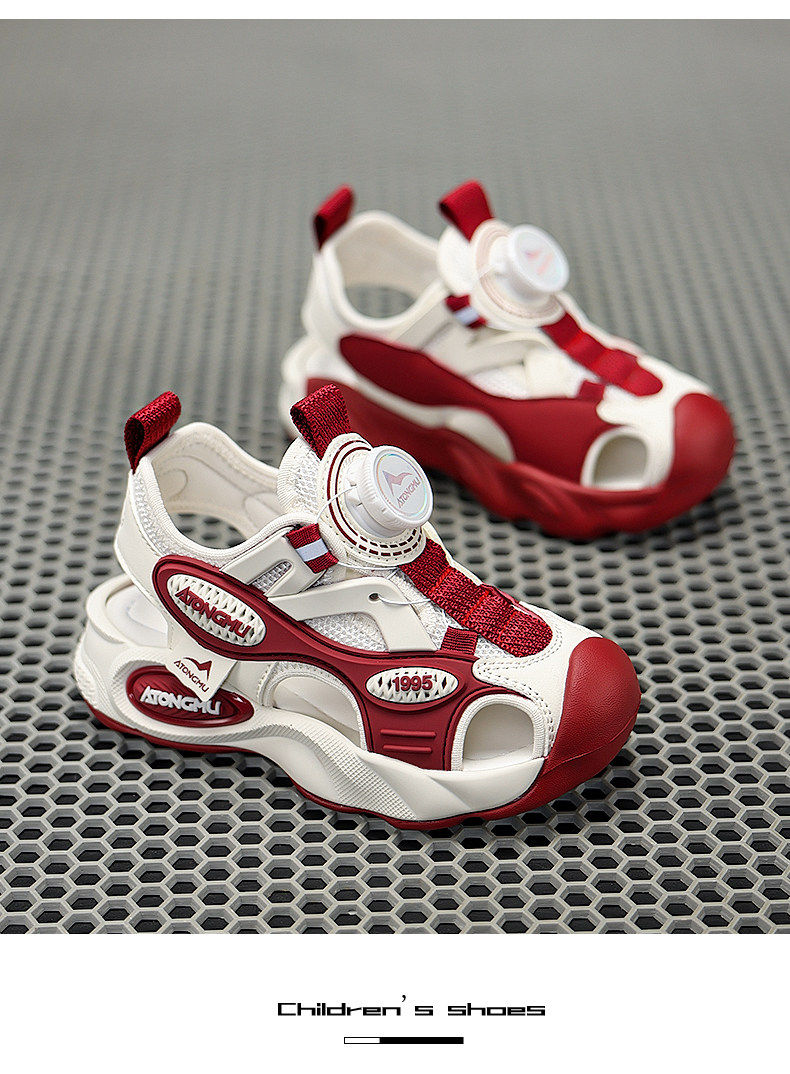 Children's Sandals for Boys 2026 Summer New Style Boys' Soft-Soled Non-Slip Wading Beach Shoes for Older Kidsren with Mesh Surface Sandals — 16