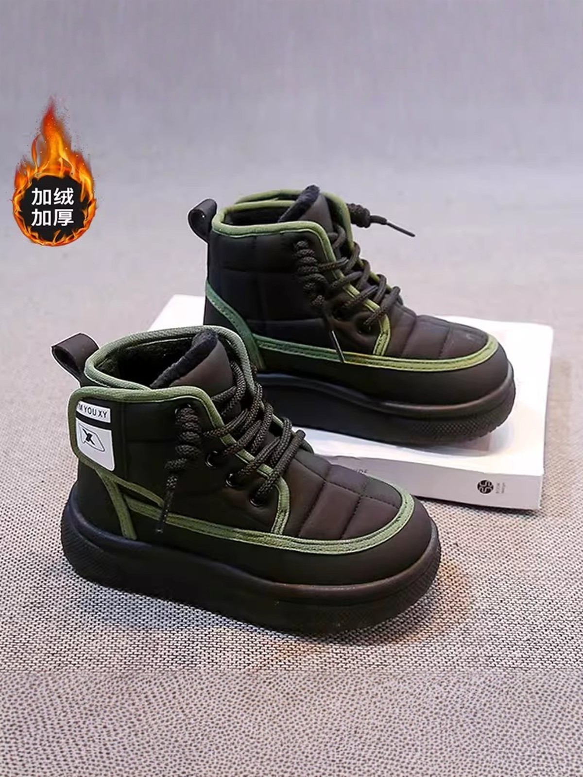 Boys' Snow Boots 2025 New Winter Children's Fleece-Lined Warm Non-Slip Cotton Shoes Thickened Cotton Boots for Older Children Winter Boots