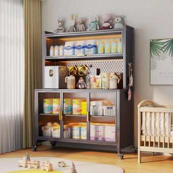 Baby feeding table storage cabinet baby supplies storage rack household floor-standing multi-layer large capacity storage cabinet
