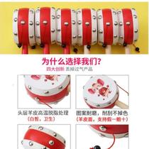 Rattle baby toy chewable hand-cranked wave drum baby wooden sheepskin traditional children newborn boys and girls