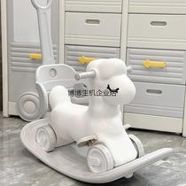 Xinjiang Tibet childrens wooden horse rocking horse yo-yo car two-in-one rocking chair one-year-old baby rocking