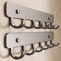 Door gun gray clothes hooks wall hangings wardrobe towels bathroom row hooks tiles no punching bathroom clothes hooks